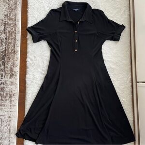 Lands' End Classic Black Polo Dress